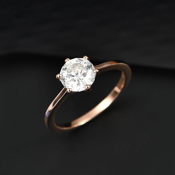 D’Joy Moissanit Ring, 925 Silber mit E-Beschichtung Roségold - 1,26 ct. image number 2