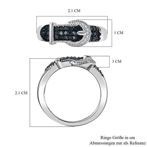 Blauer und weißer Diamant-Ring - 0,25 ct. image number 7