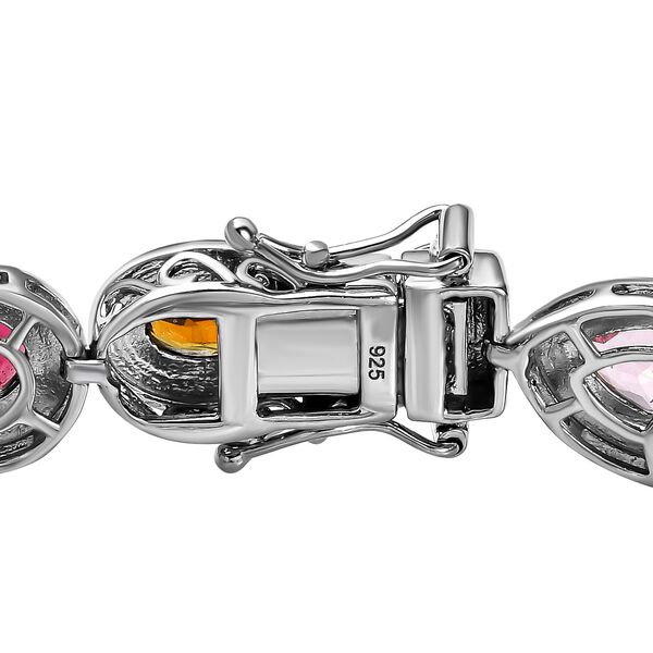 Merfarbiges-Turmalin Armband, ca. 19 cm 925 Silber platiniert ca. 7.52 ct image number 4