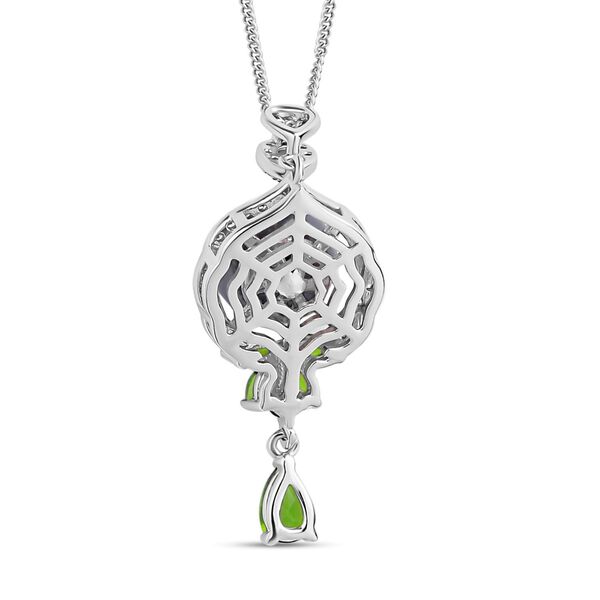 Tahiti Perle, nat&uuml;rlicher Chromdiopsid Anh&auml;nger mit Kette im Schmuckset 925 Silber rhodiniert ca. 1.01 ct image number 4