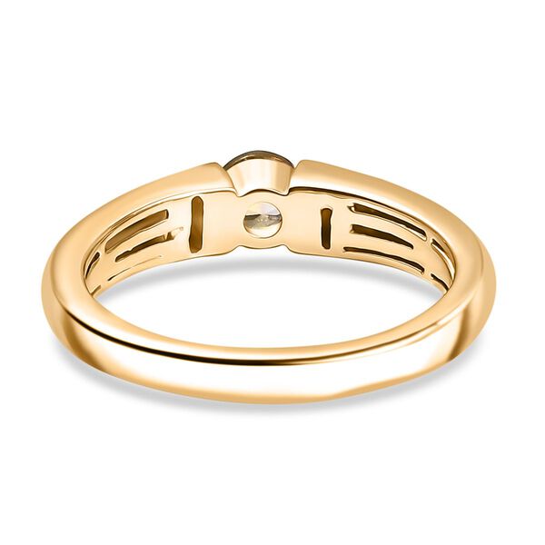 AA Natürlicher goldener Tansanit und Moissanit Ring - 0,43 ct. image number 6