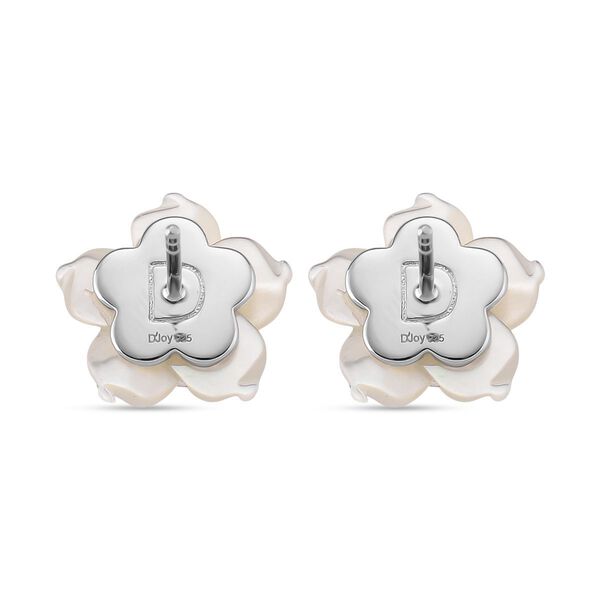 D'Joy Weißes Perlmutt, Natürlicher Rosa Königsmuschel Perle Ohrringe 925 Silber rhodiniert image number 5