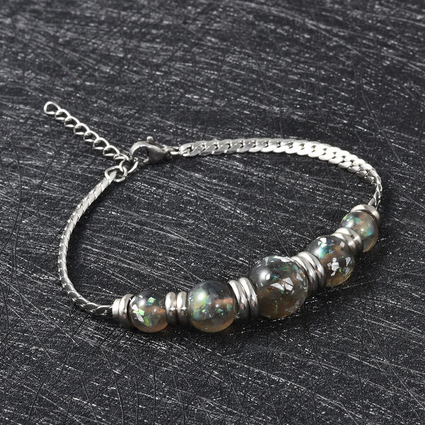 Simuliertes Opal-Armband in Silberton image number 2