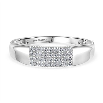 LUXURIANT VS-EF Labor Diamant Ring, 925 Silber rhodiniert - 0,20 ct.