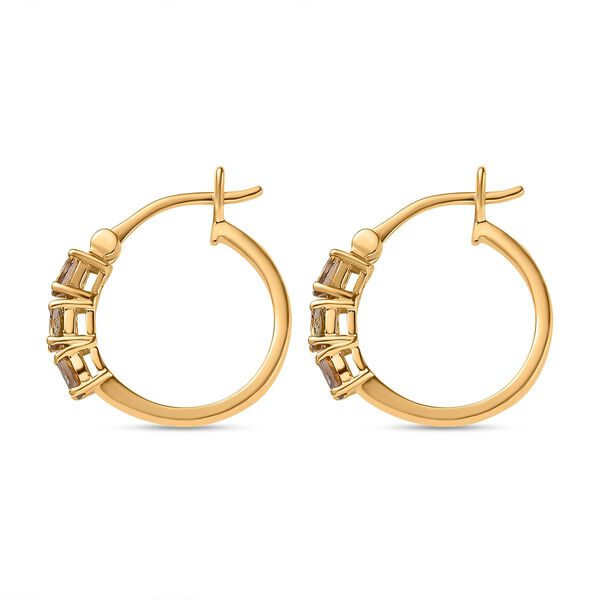 AA Nat&uuml;rlicher goldener Tansanit Ohrringe, 925 Silber Gelbgold Vermeil, ca. 0.98 ct image number 4