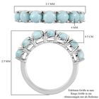 Larimar 7 Stein Ring  925 Silber Platin-Überzug image number 6
