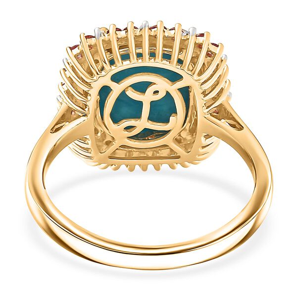 LUXORO AA Sleeping Beauty T&uuml;rkis, Padparadscha Saphir Ring 417 Gold (Gr&ouml;&szlig;e 17.00) ca. 5.23 ct image number 4