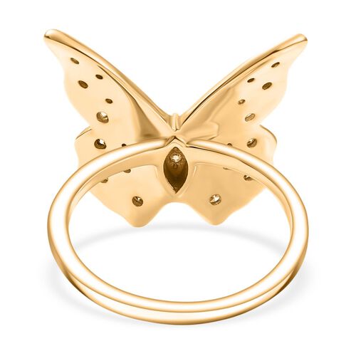 Lab Grown Diamant SI Ring 925 Silber 750 Gelbgold Vermeil (Größe 18.00) ca. 0,25 ct image number 4