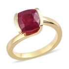 Fissure gefüllt Rubin Solitär Ring 925 Silber 585 Vergoldet image number 3
