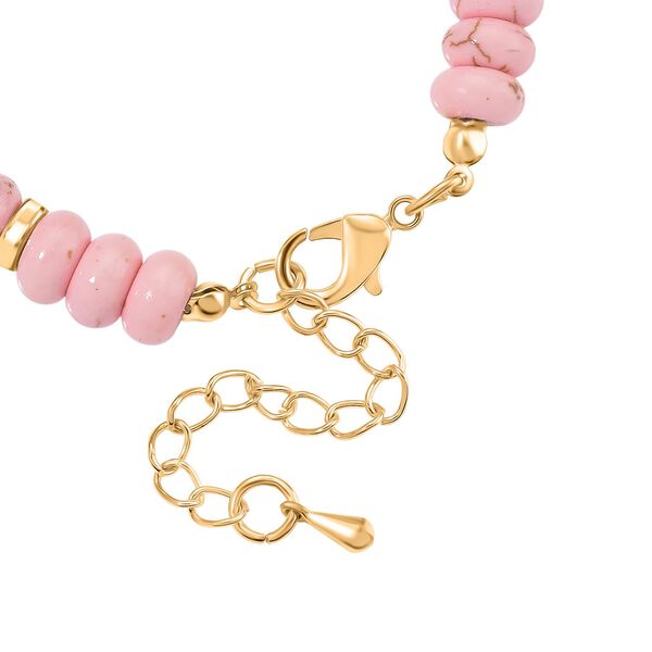 Weiße Muschelkernperle, Almandin Armband,  ca. 18 cm + 5 cm Extender, goldfarben image number 4