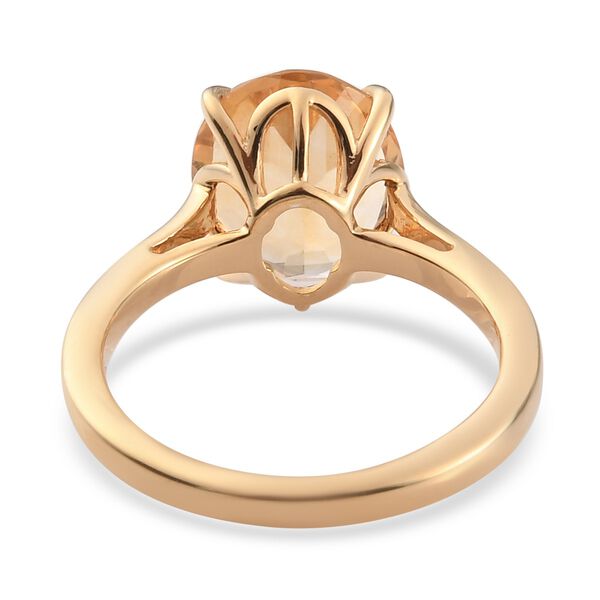 Citrin Solit&auml;r Ring 925 Silber 585 Vergoldet image number 5