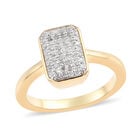Diamant Cluster Ring 925 Silber Gelbgold Vermeil image number 3