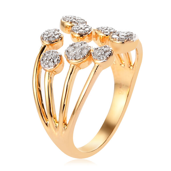 Diamant Ring 925 Silber Gelbgold Vermeil image number 5