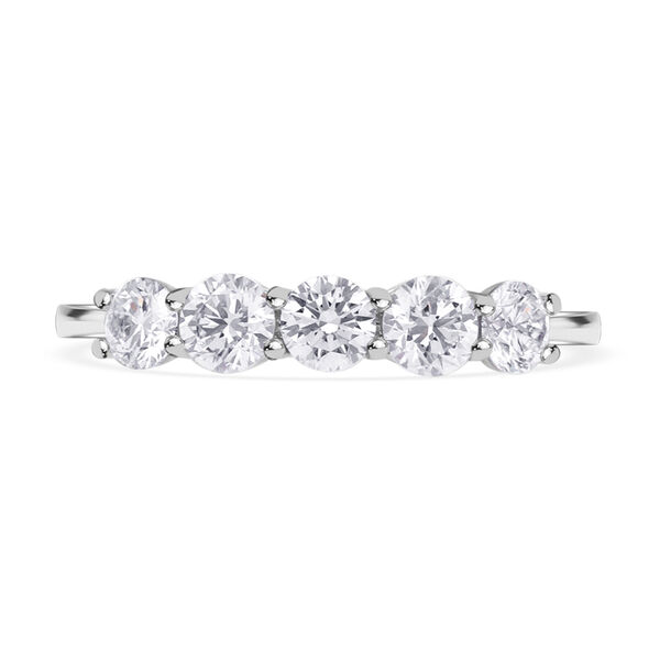 LUXURIANT SGL zertifizierter VS-EF Labor Diamant Half Eternity Ring in 585 Wei&szlig;gold - 1 ct.