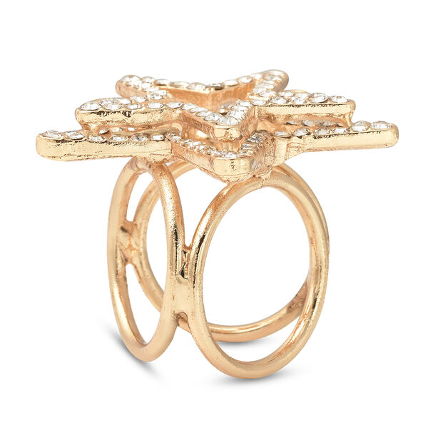 Wei&szlig;e Kristall Stern-Schlie&szlig;e, goldfarben image number 3