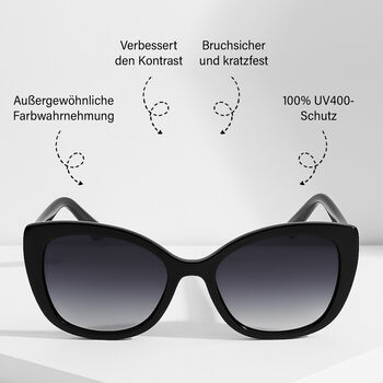 Sole und Luce - Swiss Eyewear - Hepburn, Ultra-polarisierte Sonnenbrille UV400, Schwarz