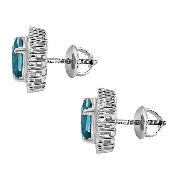 RHAPSODY - AAAA Pirineu Lagunen Turmalin, Weißer Diamant SGL zertifiziert Ohrringe 950 Platin ca. 3.31 ct image number 5