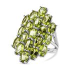 Natürlicher Peridot Ring, 925 Silber platiniert (Größe 17.00), ca. 7,40 ct