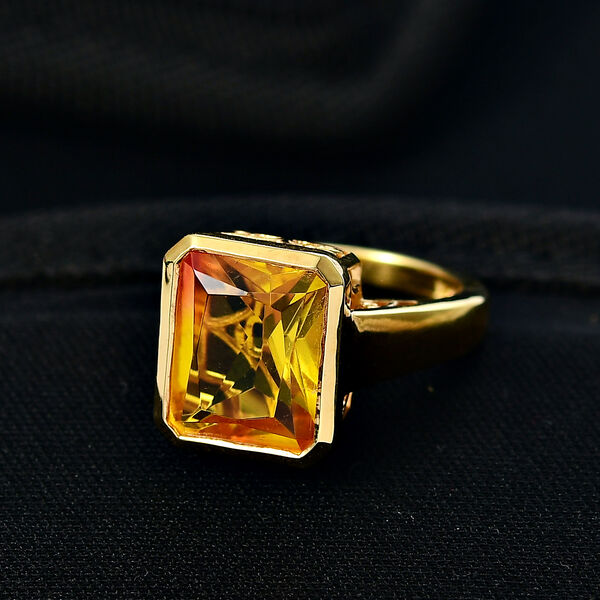 D'Joy - Sonnenfeuer-Design Sphaleros-Quarz Ring,  925 Silber 750 Gelb vergoldet (Gr&ouml;&szlig;e 19.00) ca. 6.27 ct image number 1