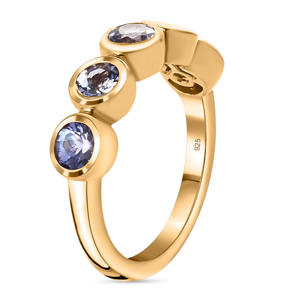 Tansanit 5 Stein Ring 925 Silber 585 Vergoldet image number 5