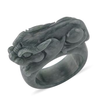 Nat&uuml;rlicher Olmek Jadeit Pixiu Ring - 90 ct.