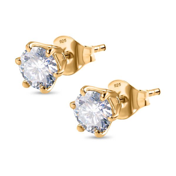 100 Facetten Moissanit Ohrringe, ca. 0.93 ct. image number 5