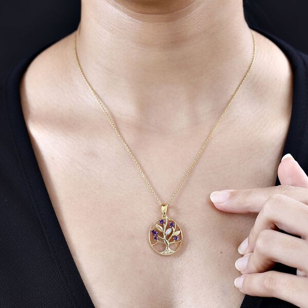 Afrikanischer Amethyst und Zirkon-Anh&auml;nger - 0,42 ct. image number 3