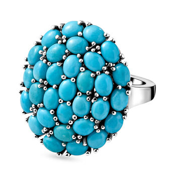 Amerikanischer, nat&uuml;rlicher Sleeping Beauty T&uuml;rkis-Ring, 925 Silber platiniert  ca. 5,02 ct