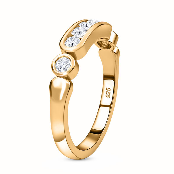 Moissanit Ring, 925 Silber Gelbgold Vermeil - 0,49 ct. image number 5