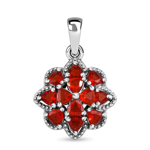 Mexikanischer Kirschfeuer-Opal Anhänger, 925 Silber platiniert, ca. 0.88 ct image number 0