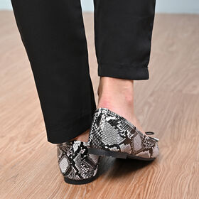 LA MAREY - Damen Ballerinas, Schlangenmuster, Gr&ouml;&szlig;e 41