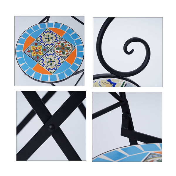 3er-Set - Mosaik-Tisch und 2 Mosaik-St&uuml;hle, Mehrfarbig&nbsp; image number 6