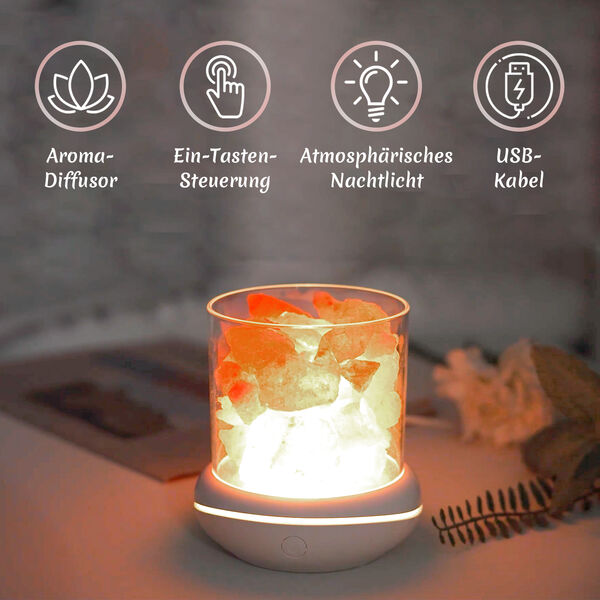 The 5th Season Aromatherapie Himalayan-Salzlampe mit 5 Baumwollpads, 9,8x10,8cm, ca. 500g image number 3