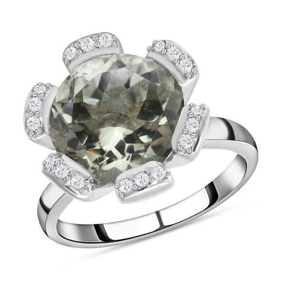 Prasiolith und Zirkon-Ring - 6,04 ct. image number 2