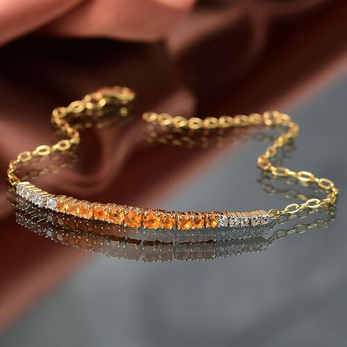 D’joy Feuer opal Armband ca. 19 cm 925 Silber 750 Gelb Vergoldet ca. 1,04 ct. image number 1