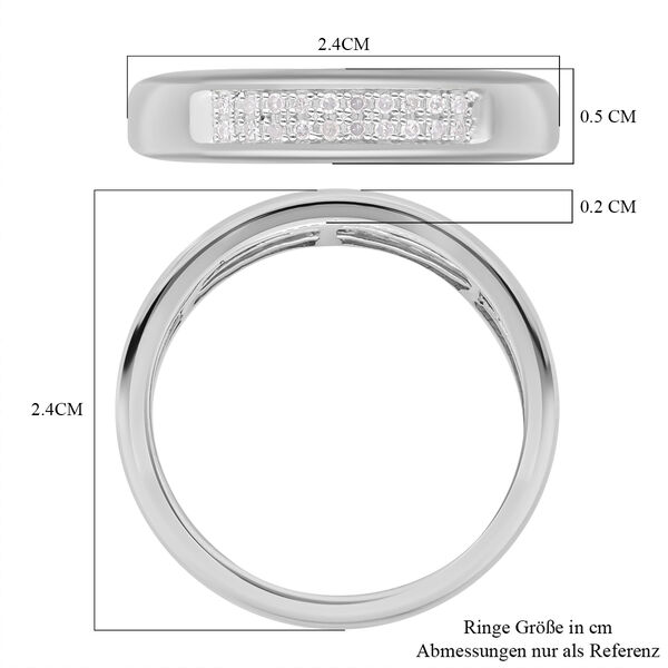Diamant Ring in platiniertem Silber - 0,10 ct. image number 6