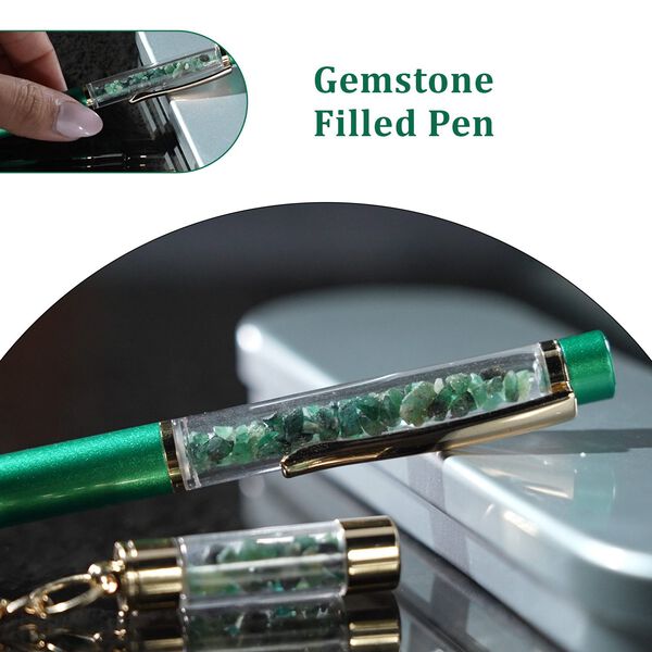 Premium Kollektion: Smaragd Kugelschreiber mit zus&auml;tzlicher Mine und Schl&uuml;sselanh&auml;nger image number 11