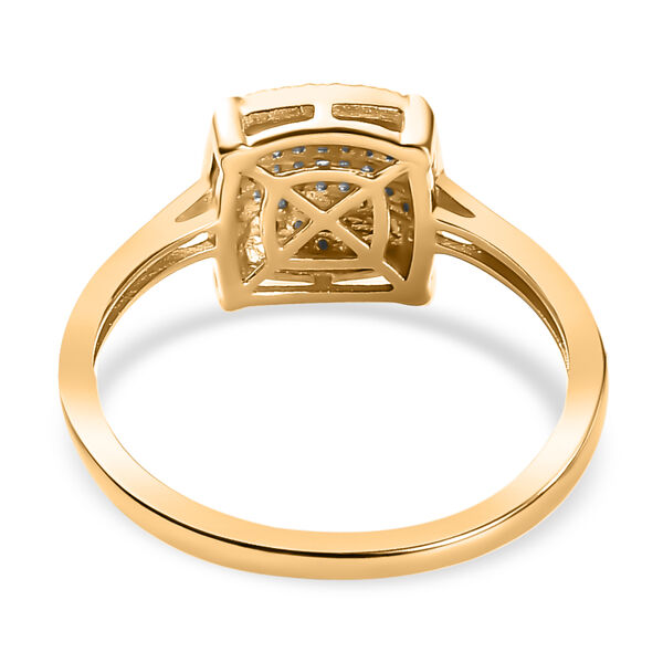 Wei&szlig;er Diamant P3 Ring 925 Silber Gelbgold Vermeil, ca. 0,01 ct. image number 5