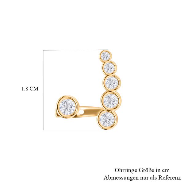 Zirkonia vergoldete Ohrringe - 2,50 ct. image number 5