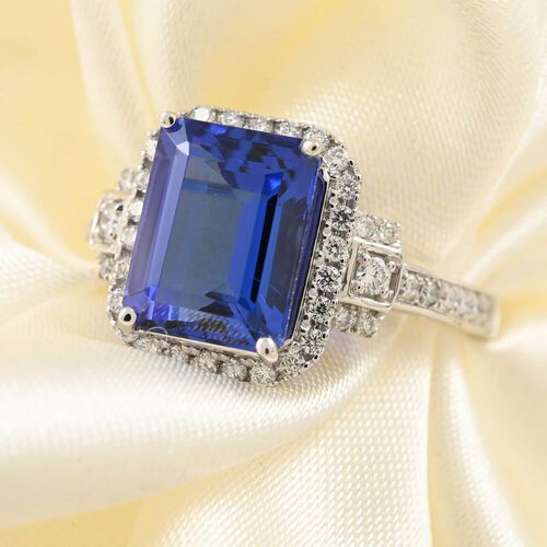 RHAPSODY AAAA Tansanit und VS-EF Diamant Ring in 950 Platin - 4 ct. image number 1