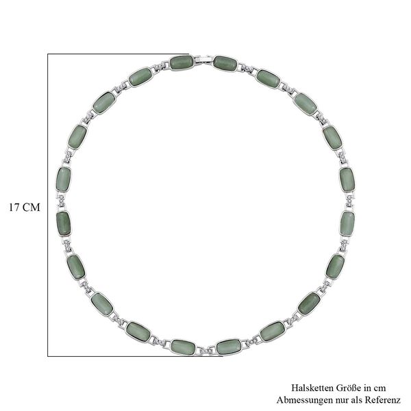 Gr&uuml;ner Aventurin, Wei&szlig;er Kristall Halskette mit magnetischem Verschluss ca. 50 cm image number 5