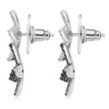 Schmetterlingsohrringe mit wei&szlig;en und gr&uuml;nen Diamantakzenten