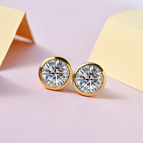 Funkelnde K&ouml;nigin - Nugget Moissanit Ohrringe - 3,55 ct. image number 1