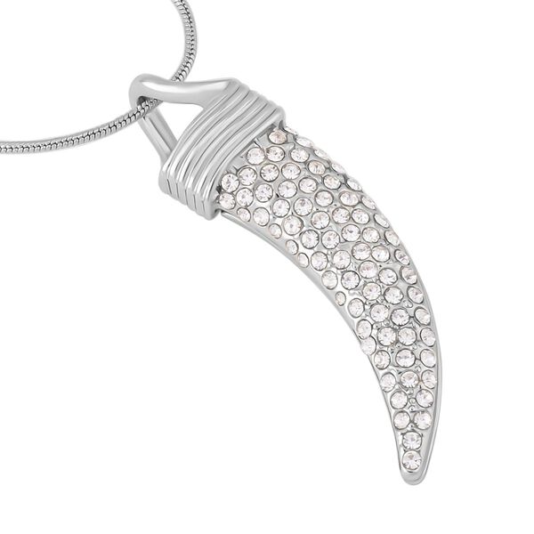 Wei&szlig;er Kristall-Dolch-Halskette Silberton, 70cm image number 3