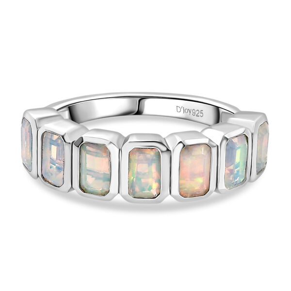 D'Joy AA nat&uuml;rlicher, &auml;thiopischer Welo Opal Ring, 925 Silber platiniert - 1,58 ct.