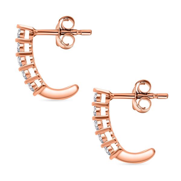 LUXURIANT SI-GH Labor Diamant Ohrringe, 925 Silber 750 Ros&eacute;gold Vermeil - 0,30 ct. image number 3