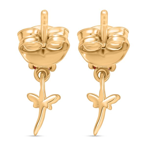 D'Joy AA mexikanische Kirschfeuer-Opal und Zirkon Ohrringe - 0,38 ct. image number 5