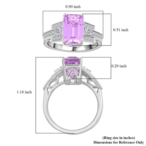 Rhapsody AAAA Patroke Kunzit, Wei&szlig;er Diamant Ring 950 Platin (Gr&ouml;&szlig;e 17.00) ca. 6,00 ct image number 5