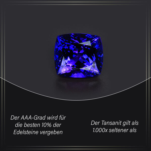 AAA Tansanit und Diamant Anhänger in 585 Gelbgold - 1,59 ct. image number 3