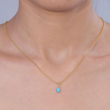 D'Joy AA Sleeping Beauty T&uuml;rkis Anh&auml;nger 925 Silber 750 Vergoldet ca. 0,49 ct.